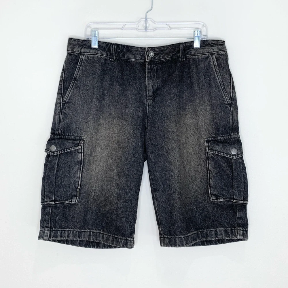 Miaou Dune Denim Cargo Shorts (Sz L) Low Rise Ochre Brown - Picture 5 of 16